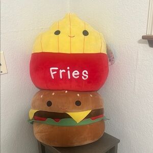 Squishmallow set of Cute Fries and Burger Plush Set 16 inch